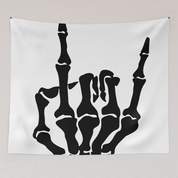 Item preview, Rock on skeleton hands graphic design print designed and sold by dcrc.