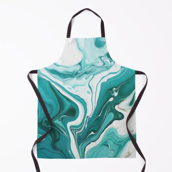 Artikelvorschau, Teal and White Marble Paint Swirl entworfen und verkauft von Digi-Artsy.