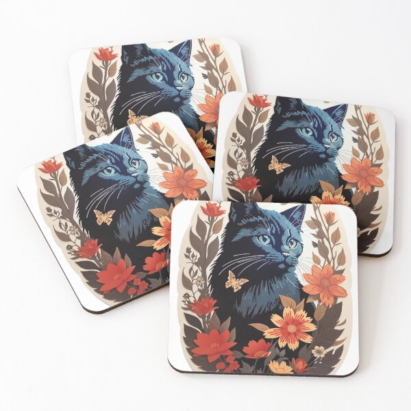 Item preview, Floral Cat 3 designed and sold by MadeleinesINK.