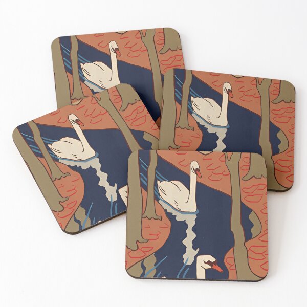 Item preview, Otto Eckmann, Five Swans designed and sold by NouveauEra.