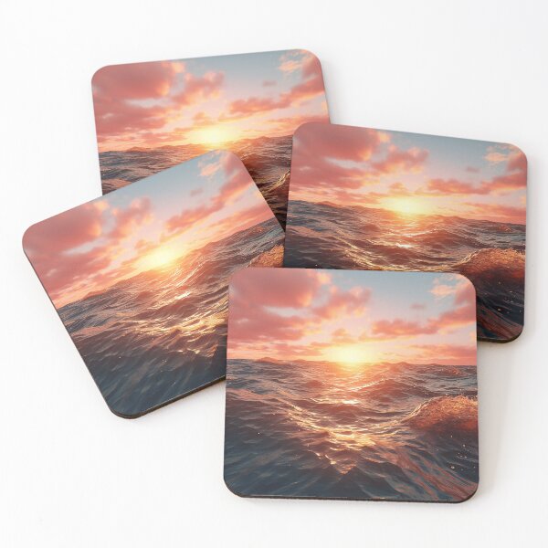 Item preview, Sea Waves Sunset Landscape designed and sold by LudwikeArts.