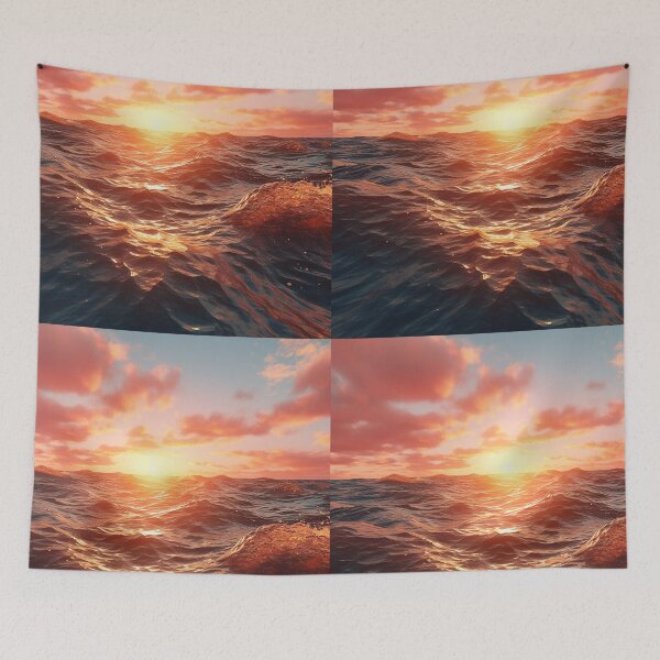Item preview, Sea Waves Sunset Landscape designed and sold by LudwikeArts.