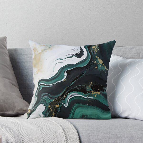 Artikelvorschau, Green and White Marble Paint Swirl entworfen und verkauft von Digi-Artsy.