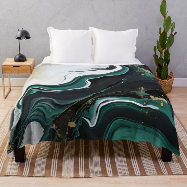 Artikelvorschau, Green and White Marble Paint Swirl entworfen und verkauft von Digi-Artsy.