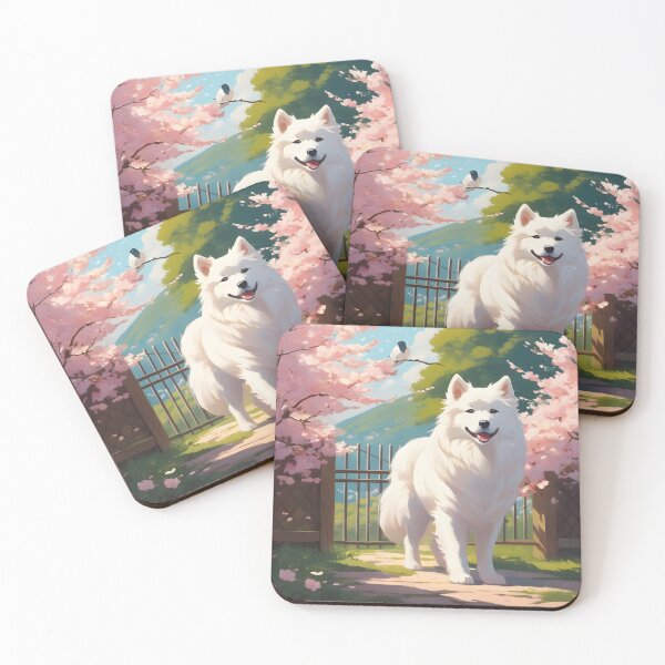 Item preview, Samoyed in Cherry Blossoms designed and sold by designsbyflo.