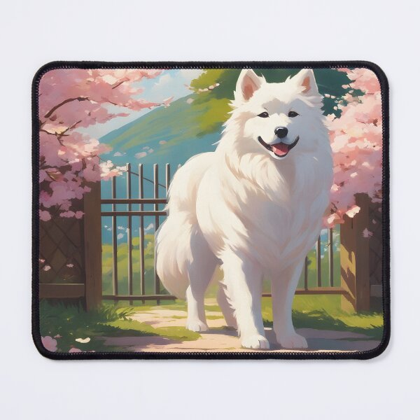 Item preview, Samoyed in Cherry Blossoms designed and sold by designsbyflo.