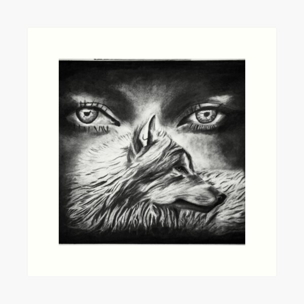 Vista previa del artículo con la obra «Lienzo Lobo Blanco - Lobo», diseñado y vendido por TerrySrArtShop.