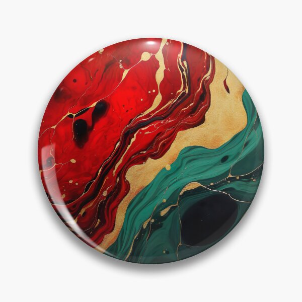 Artikelvorschau, Red, Green, and Gold Marble Paint Swirl entworfen und verkauft von Digi-Artsy.
