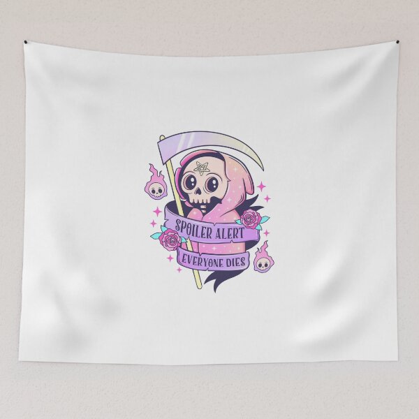 Item preview, Spoiler Alert Everyone Dies Cute Pink Halloween Skeleton designed and sold by ZoollGraphics.