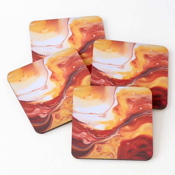 Artikelvorschau, Red and Gold Marble Paint Swirl entworfen und verkauft von Digi-Artsy.
