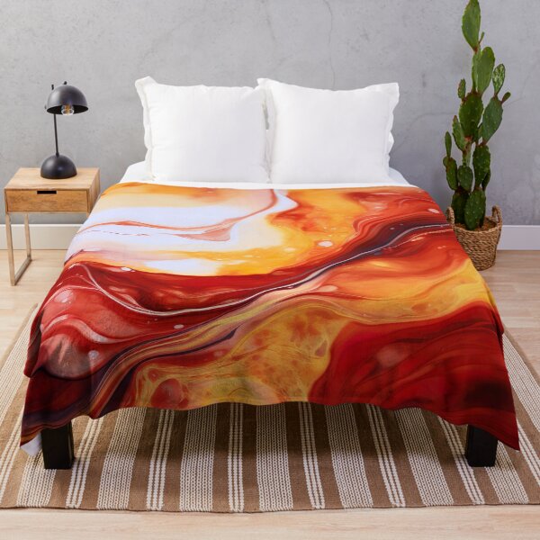 Artikelvorschau, Red and Gold Marble Paint Swirl entworfen und verkauft von Digi-Artsy.
