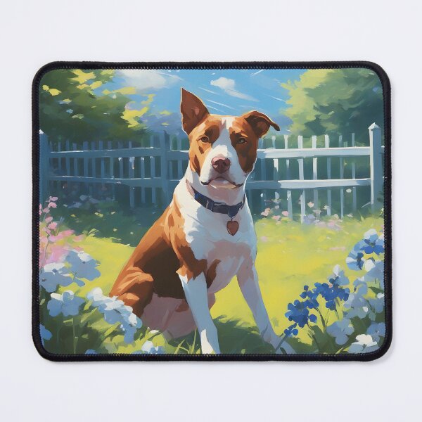 Item preview, Pitbull Amidst Blue Blooms designed and sold by designsbyflo.