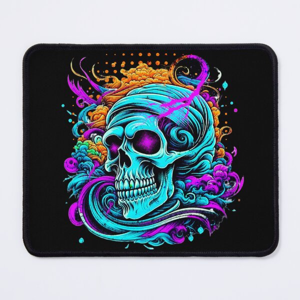 Item preview, Colorful Smiling Grin Skull Face Neon Creepy Fast designed and sold by CarantinedChaos.