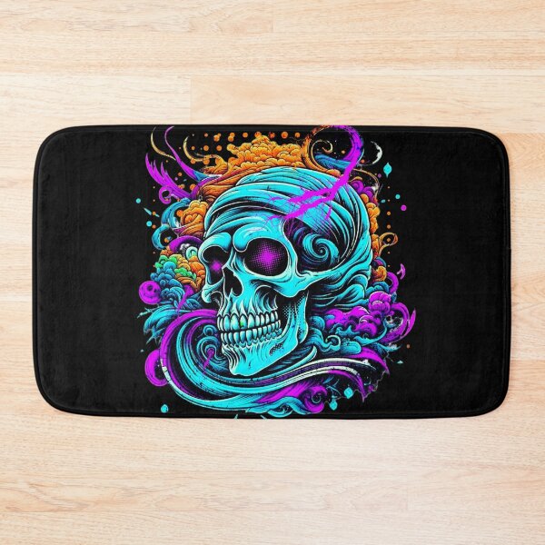 Item preview, Colorful Smiling Grin Skull Face Neon Creepy Fast designed and sold by CarantinedChaos.