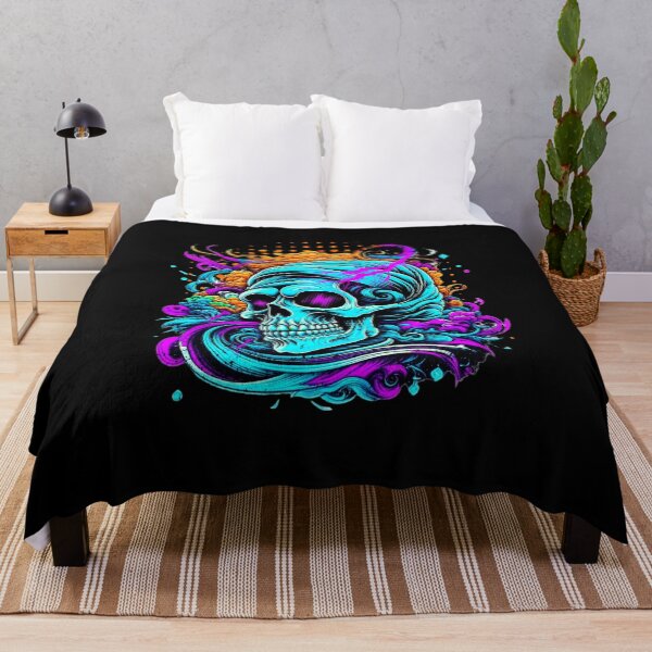 Item preview, Colorful Smiling Grin Skull Face Neon Creepy Fast designed and sold by CarantinedChaos.