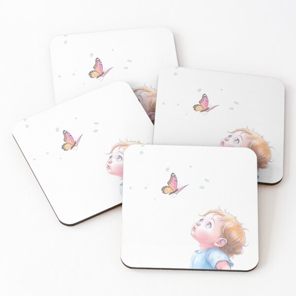 Item preview, A young child looking up at a butterfly designed and sold by InfigoArt.