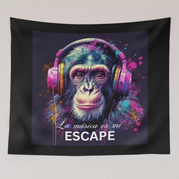 Item preview, Music is My Escape, Groove with the Monkey, Funky Primate Design Tee Gift designed and sold by Terry-Salsa.
