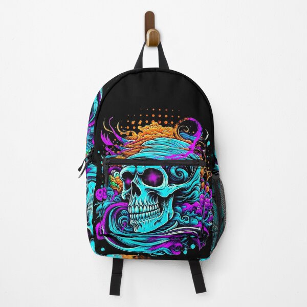 Item preview, Colorful Smiling Grin Skull Face Neon Creepy Fast designed and sold by CarantinedChaos.