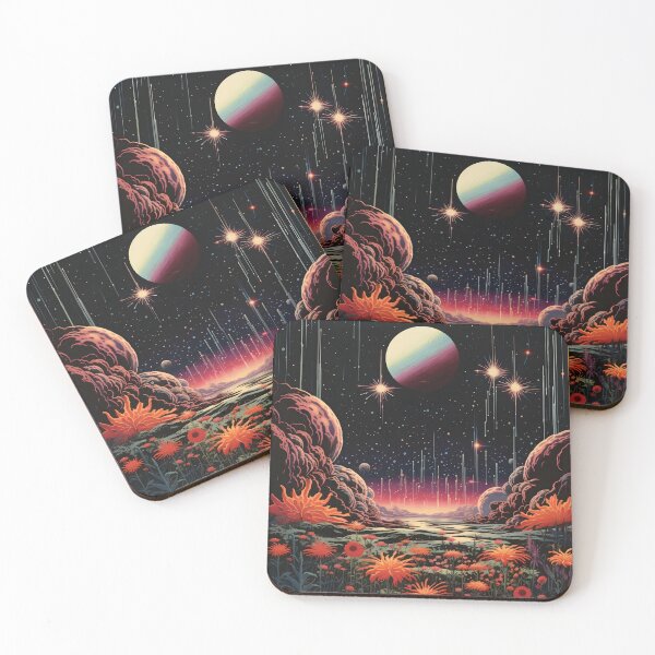 Item preview, Fairy Space Landscape of Flowers and Space Sky with Shining Stars designed and sold by Je-we.