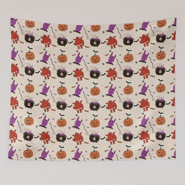 Item preview, Vintage Halloween Seamless Pattern, Halloween Gift, Mystical Artwork designed and sold by Peach-Design.