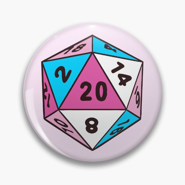 Item preview, Femboy Dice D20 Nat 20 designed and sold by Heartletters.