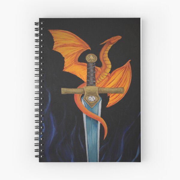 Item preview, Dragon Sword Orange Dragon Blue Flame designed and sold by theartofdeb.