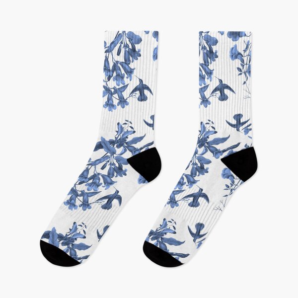 Item preview, Blue Hummingbirds and Flowers designed and sold by OwnDesignOnline.