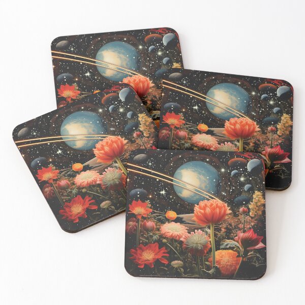 Item preview, Fairy Space Landscape of Flowers and Space Sky with Shining Stars designed and sold by Je-we.