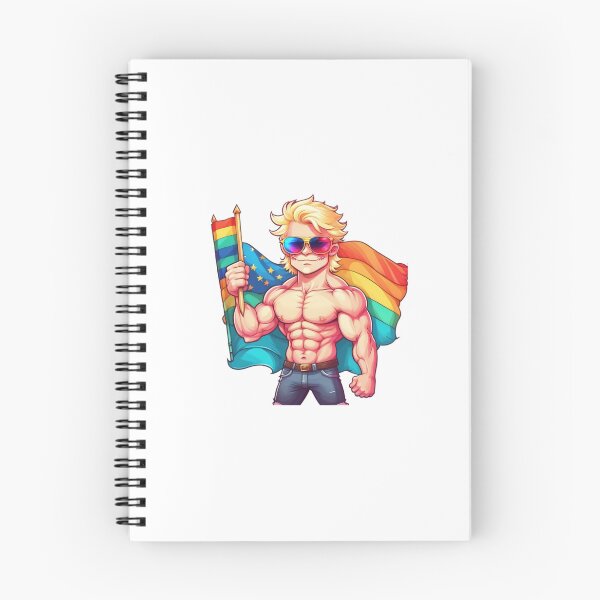 Item preview, Un hombre rubio y una bandera del orgullo. designed and sold by Amitbasri.