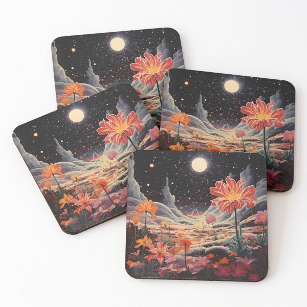 Item preview, Fairy Cosmic Landscape of Flowers and Space Sky with Shining Stars designed and sold by Je-we.