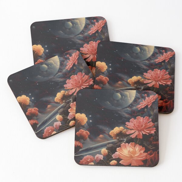 Item preview, Fairy Cosmic Landscape of Flowers and Space Sky with Shining Stars designed and sold by Je-we.