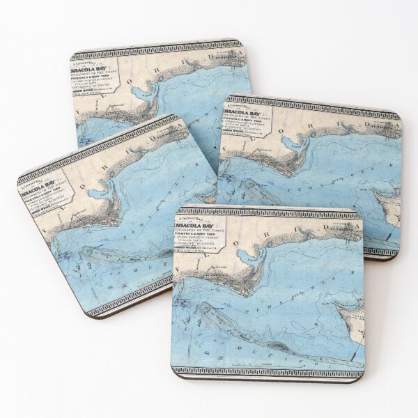 Item preview, Vintage Map of The Pensacola Bay (1860) designed and sold by BravuraMedia.