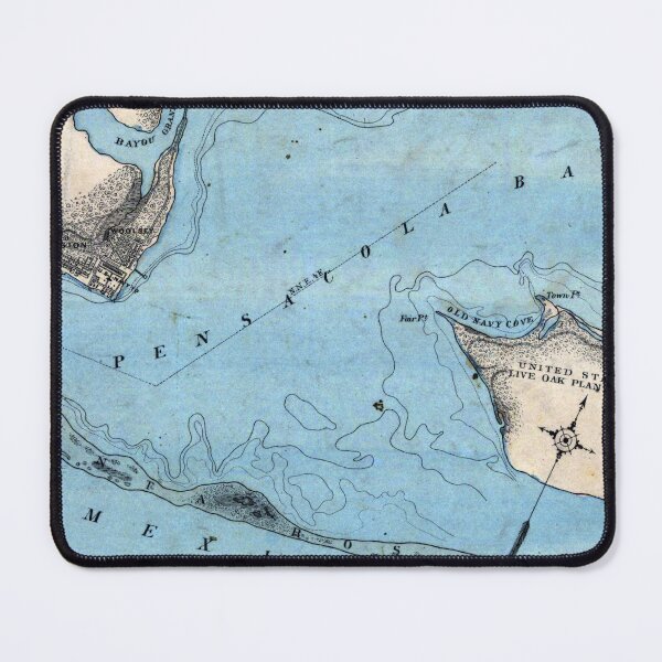 Item preview, Vintage Map of The Pensacola Bay (1860) designed and sold by BravuraMedia.