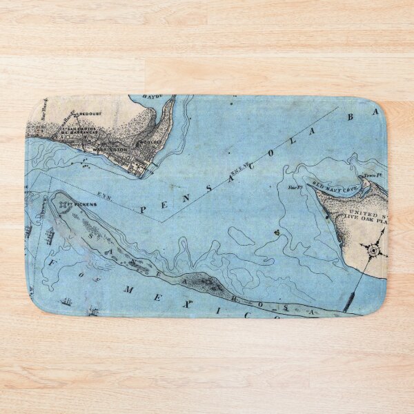Item preview, Vintage Map of The Pensacola Bay (1860) designed and sold by BravuraMedia.