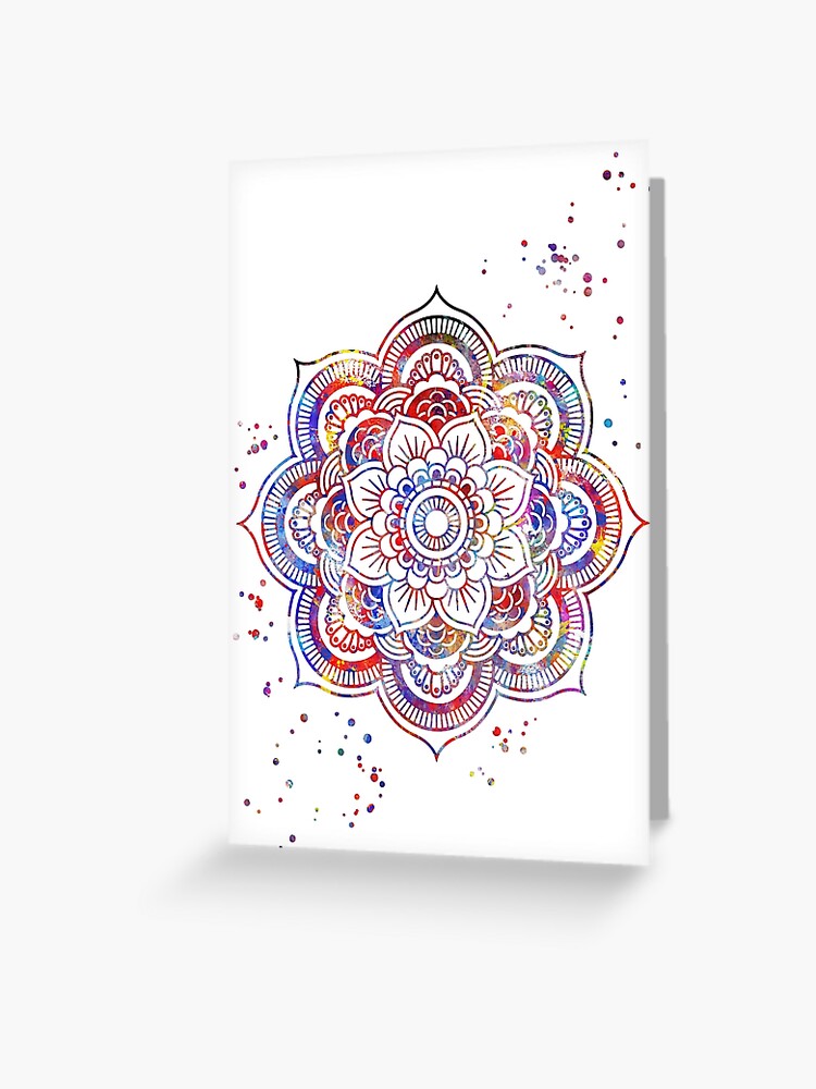 Hand Painted Mandala Notecard Set, Watercolor Cards, Blank Cards