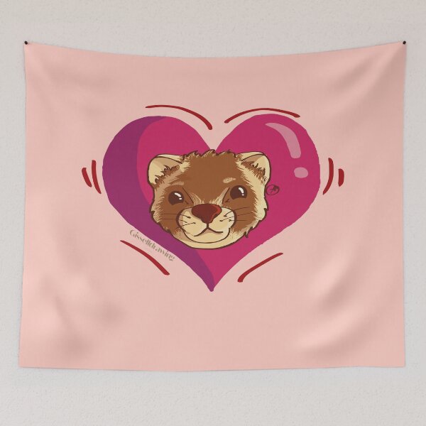Item preview, Little ferret face with a heart designed and sold by gisselldrawn.