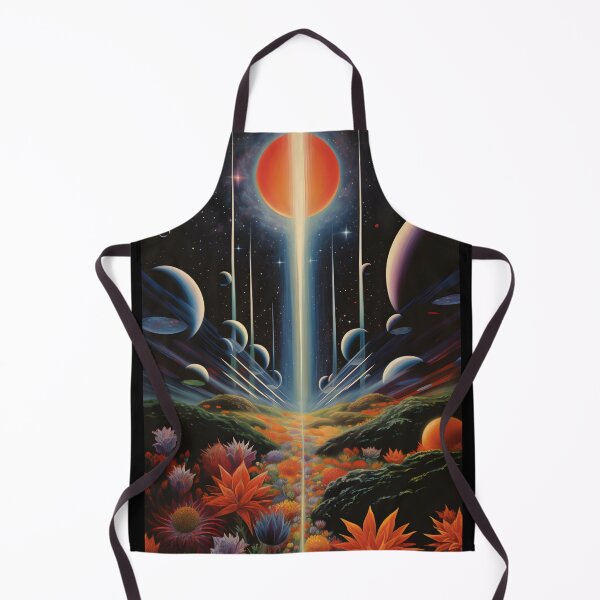 Item preview, Fairy Cosmic Landscape of Flowers and Space Sky with Shining Stars and Orange Planet designed and sold by Je-we.