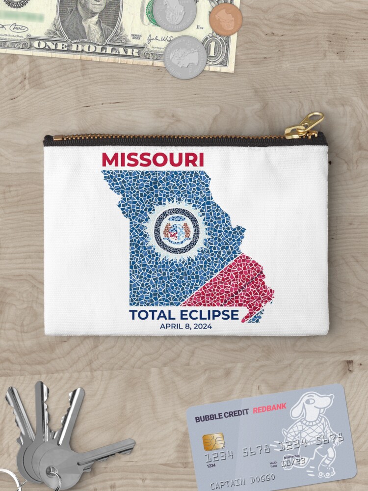Thumbnail 3 of 4, Zipper Pouch, Missouri 2024 Total Eclipse designed and sold by Eclipse2024.