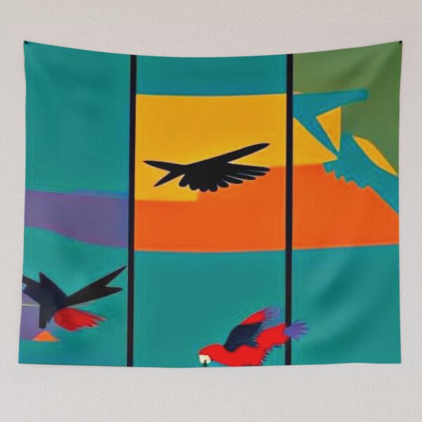Item preview, Parrots over lake at sunset designed and sold by George Hutton Hunter.