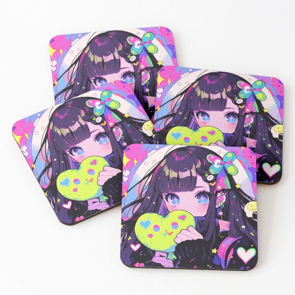 Item preview, Cute Anime Girl with Hearts designed and sold by bubblegoth.