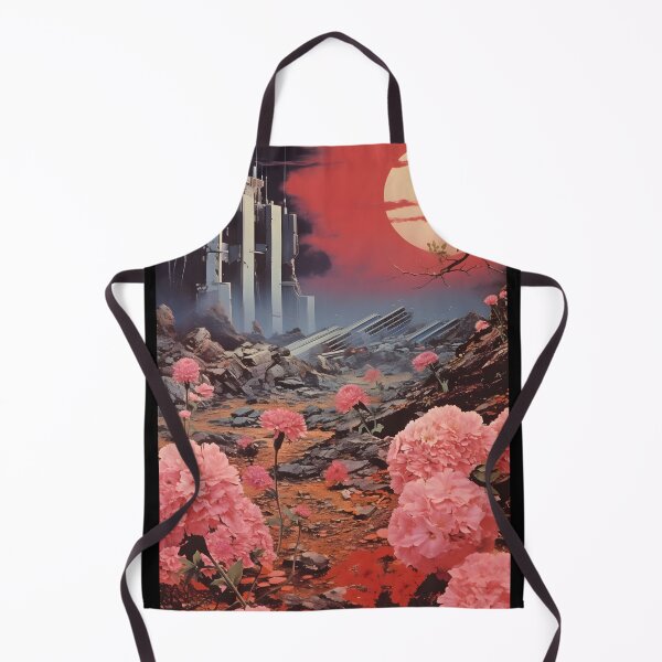 Item preview, Post Apocalyptic Landscape of Flowers and Ruins of the Building and Red Sunset designed and sold by Je-we.