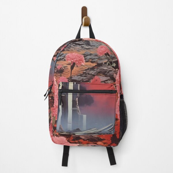 Item preview, Post Apocalyptic Landscape of Flowers and Ruins of the Building and Red Sunset designed and sold by Je-we.