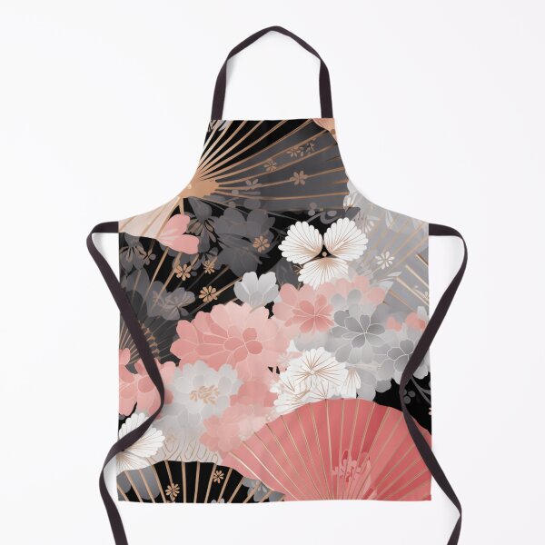 Item preview, Colorful fantasy pattern pink beige white black ornaments Japan fans designed and sold by G-M-Designs.