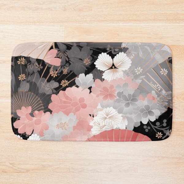 Item preview, Colorful fantasy pattern pink beige white black ornaments Japan fans designed and sold by G-M-Designs.