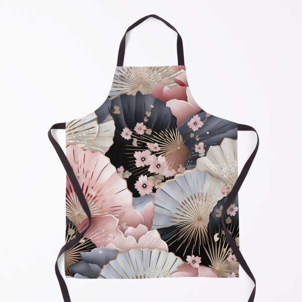Item preview, Colorful fantasy pattern pink beige white black ornaments Japan fans designed and sold by G-M-Designs.