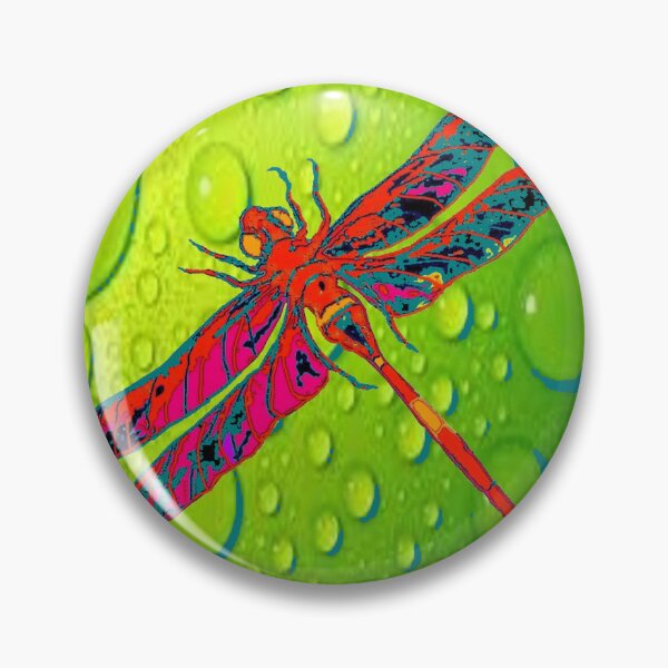 Artikelvorschau, ROTE LIBELLE GRÜNES TAUMUSTER KUNST entworfen und verkauft von sharlesart.