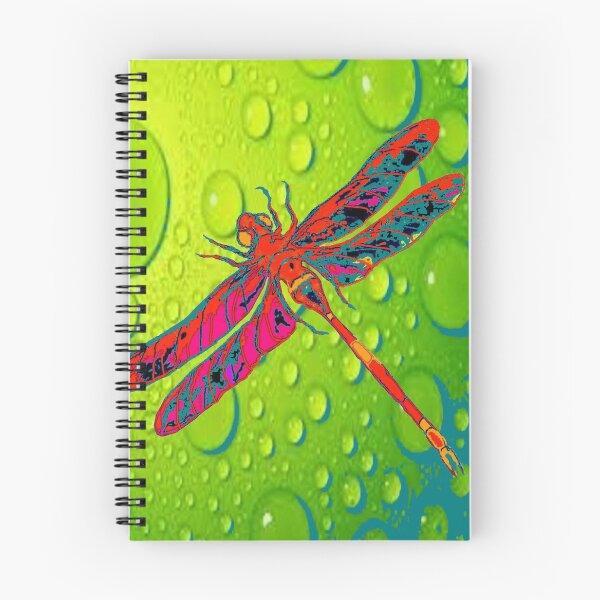 Item preview, RED DRAGONFLY GREEN DEW PATTERN ART designed and sold by sharlesart.