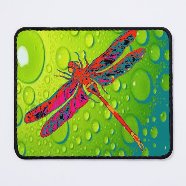 Item preview, RED DRAGONFLY GREEN DEW PATTERN ART designed and sold by sharlesart.