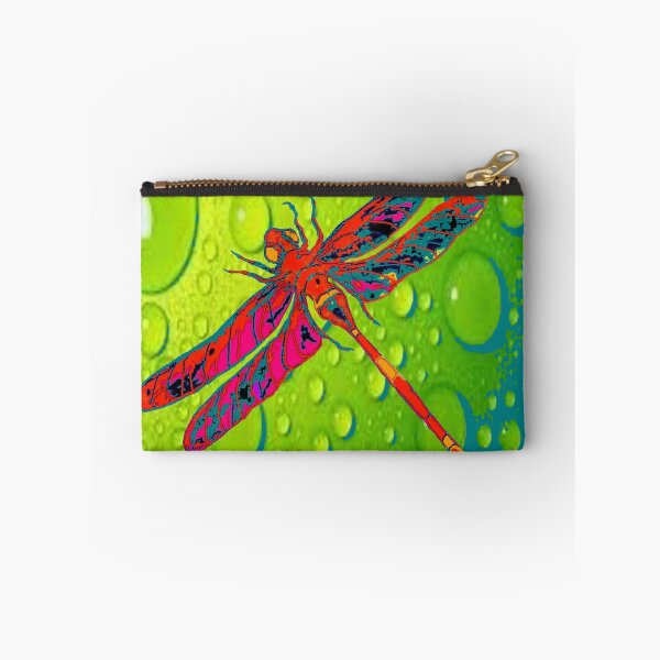 Item preview, RED DRAGONFLY GREEN DEW PATTERN ART designed and sold by sharlesart.