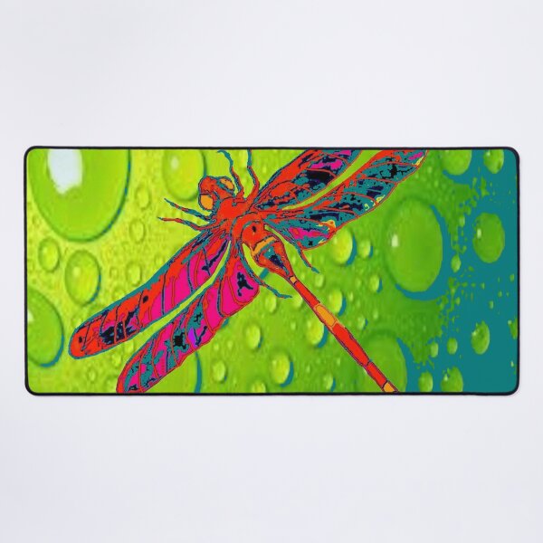 Item preview, RED DRAGONFLY GREEN DEW PATTERN ART designed and sold by sharlesart.